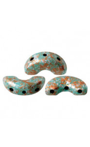 Les perles par Puca® Arcos beads Opaque green turquoise tweedy 63130/45703